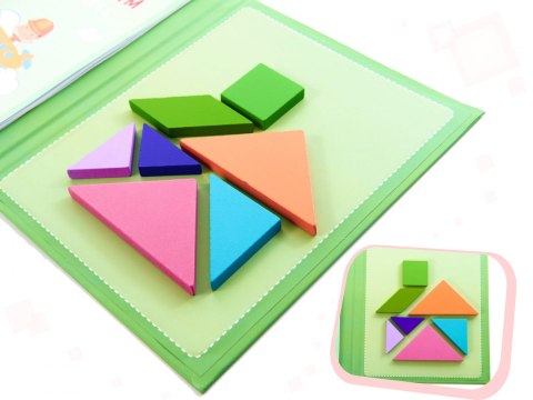 Książeczka magnetyczna układanka klocki 3D tangram Książeczka magnetyczna układanka klocki 3D tangram