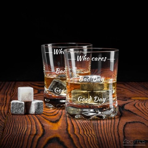 Etui na whisky i 2 szklnaki Who cares prezent ślub Etui na whisky i 2 szklnaki Who cares prezent ślub
