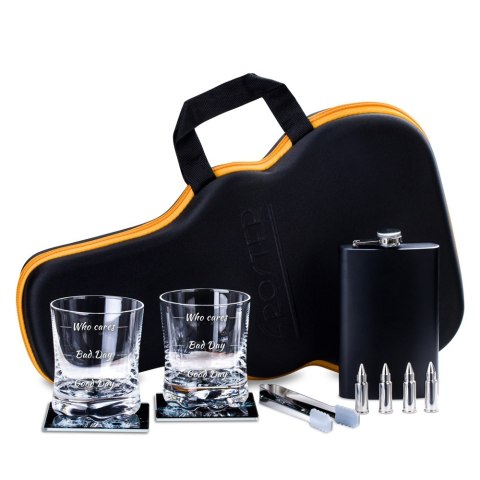 Gitarowy Zestaw do Whisky WHO CARES w etui prezent Gitarowy Zestaw do Whisky WHO CARES w etui prezent