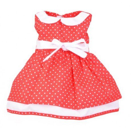 Sukienka dla lalki 35-45cm elizabeth - czerwona w kropki Sukienka dla lalki 35-45cm elizabeth - czerwona w kropki