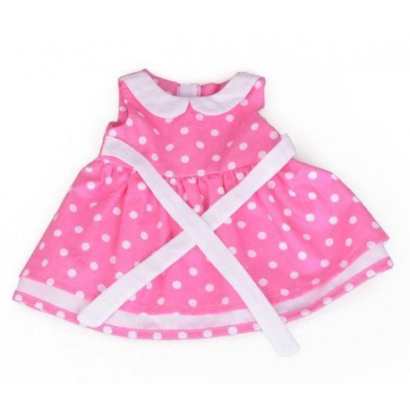 Sukienka dla lalki 35-45cm elizabeth - różowa w kropki Sukienka dla lalki 35-45cm elizabeth - różowa w kropki