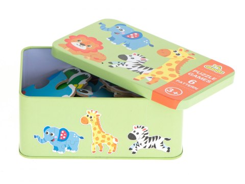 Układanka puzzle w puszce zwierzątka safari 25 puzzli Układanka puzzle w puszce zwierzątka safari 25 puzzli