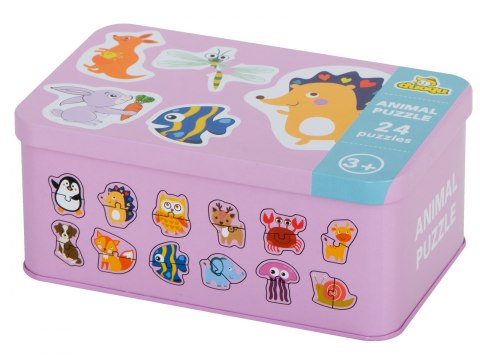 Układanka puzzle w puszce zwierzątka 24 puzzle Układanka puzzle w puszce zwierzątka 24 puzzle