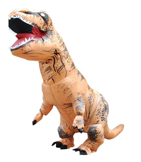 Kostium strój dmuchany dinozaur T-REX Gigant brązowy 1.5-1.9m Kostium strój dmuchany dinozaur T-REX Gigant brązowy 1.5-1.9m