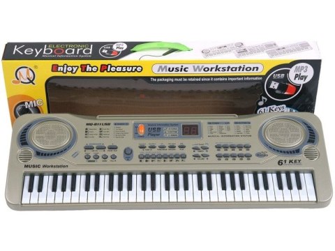 Keyboard MQ-811 Organki, 61 Klawiszy, Zasilacz, Mikrofon, USB Keyboard MQ-811 Organki, 61 Klawiszy, Zasilacz, Mikrofon, USB