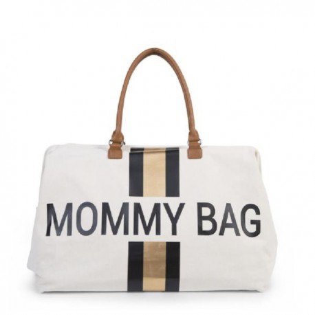 Childhome torba mommy bag paski czarno-złote