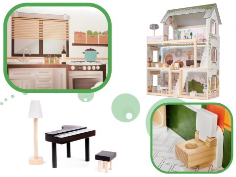 Domek dla lalek drewniany apartament Ikonka boho Domek dla lalek drewniany apartament Ikonka boho