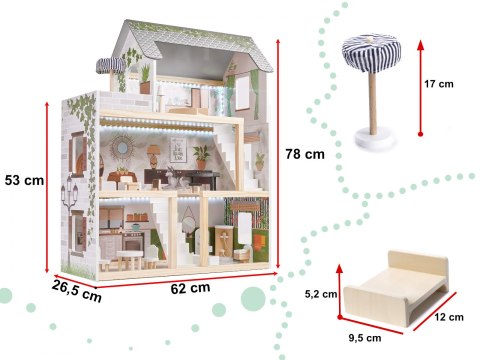 Domek dla lalek drewniany apartament Ikonka boho Domek dla lalek drewniany apartament Ikonka boho
