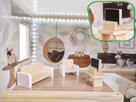 Domek dla lalek drewniany apartament Ikonka boho Domek dla lalek drewniany apartament Ikonka boho