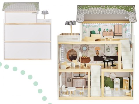 Domek dla lalek drewniany apartament Ikonka boho Domek dla lalek drewniany apartament Ikonka boho
