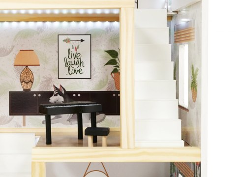 Domek dla lalek drewniany apartament Ikonka boho Domek dla lalek drewniany apartament Ikonka boho