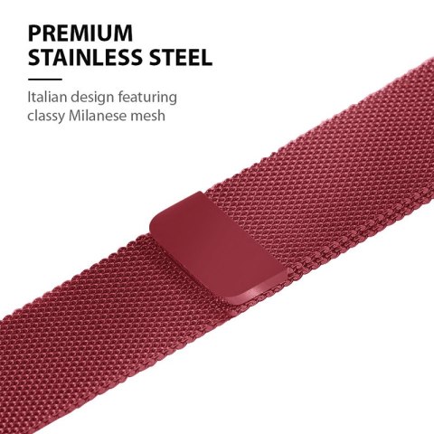 Crong Milano Steel - Pasek ze stali nierdzewnej do Apple Watch 38/40 mm (czerwony) Crong Milano Steel - Pasek ze stali nierdzewnej do Apple Watch 38/40 mm (czerwony)