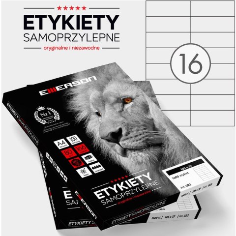 ETYKIETY 105 X 37.0 MM. 16 SZT/A4 EMERSON UNIWERSALNE