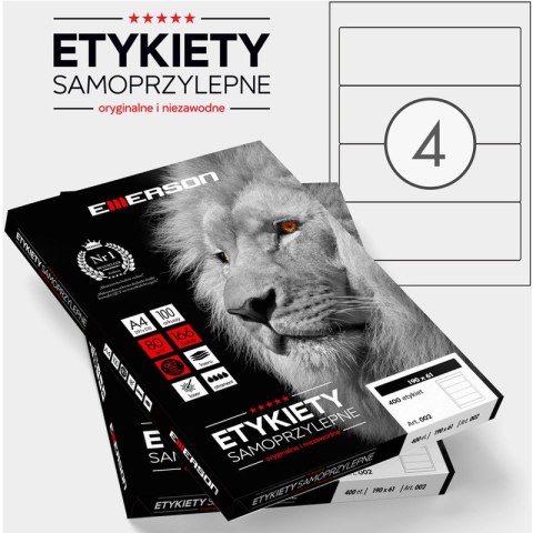 ETYKIETY 190 X 61.0 MM. 4 SZT/A4 EMERSON UNIWERSALNE