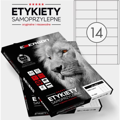 ETYKIETY 97 X 42.4 MM. 12 SZT/A4 EMERSON UNIWERSALNE