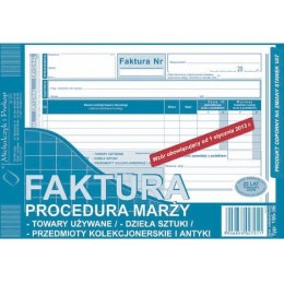 FAKTURA PROCEDURA MARŻY - PRZEDMIOTY KOLEKCJONERSKIE I ANTYKI (O+1K) A5