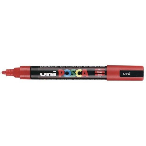 MARKER Z FARBĄ PLAKATOWĄ UNI PC-5M POSCA, CZERWONY MARKER Z FARBĄ PLAKATOWĄ UNI PC-5M POSCA, CZERWONY