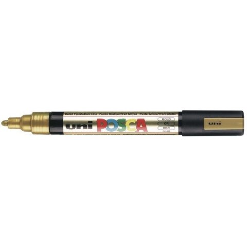 MARKER Z FARBĄ PLAKATOWĄ UNI PC-5M POSCA, ZŁOTY MARKER Z FARBĄ PLAKATOWĄ UNI PC-5M POSCA, ZŁOTY