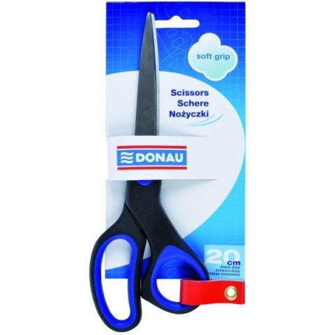 NOŻYCZKI DONAU SOFT GRIP 20 CM CZARNO - NIEBIESKI NOŻYCZKI DONAU SOFT GRIP 20 CM CZARNO - NIEBIESKI