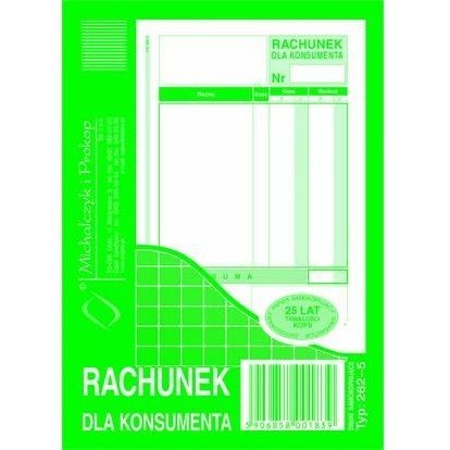 RACHUNEK DLA KONSUMENTA A6 (WIELOKOPIA) MICHALCZYK I PROKOP