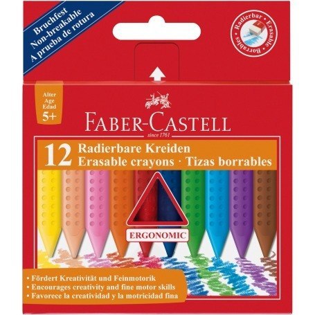 KREDKI ŚWIECOWE FABER-CASTELL GRIP 12 KOLORÓW