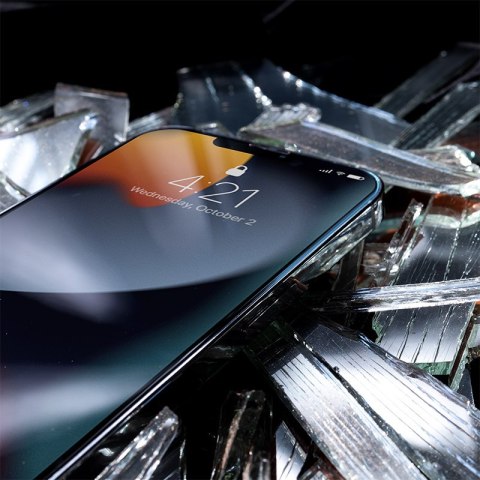 Crong 7D Nano Flexible Glass - Niepękające szkło hybrydowe 9H na cały ekran iPhone 13 / iPhone 13 Pro Crong 7D Nano Flexible Glass - Niepękające szkło hybrydowe 9H na cały ekran iPhone 13 / iPhone 13 Pro