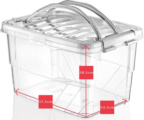 Pojemnik plastikowy 40L PROSTOKĄT MAXI z pokrywą Pojemnik plastikowy 40L PROSTOKĄT MAXI z pokrywą