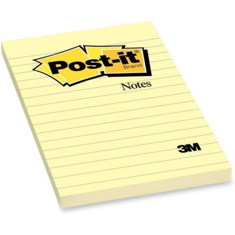 BLOCZEK POST-IT ŻÓŁTY 102 X 152 MM W LINIE 100 KARTEK SAMOPRZYLEPNY