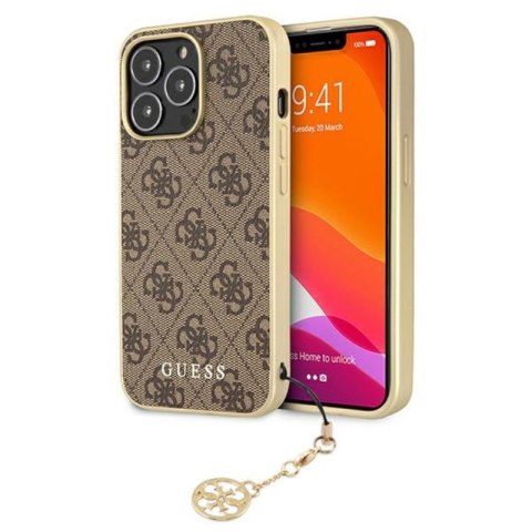 Guess 4G Charms Collection - Etui iPhone 13 Pro Max (brązowy) Guess 4G Charms Collection - Etui iPhone 13 Pro Max (brązowy)