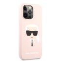 Karl Lagerfeld Liquid Silicone Ikonik Karl`s Head - Etui iPhone 13 Pro Max (różowy)