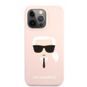 Karl Lagerfeld Liquid Silicone Ikonik Karl`s Head - Etui iPhone 13 Pro Max (różowy)