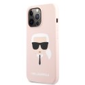 Karl Lagerfeld Liquid Silicone Ikonik Karl`s Head - Etui iPhone 13 Pro Max (różowy)