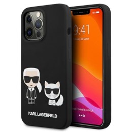 Karl Lagerfeld Liquid Slilicone Karl & Choupette - Etui iPhone 13 Pro Max (czarny)