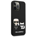 Karl Lagerfeld Liquid Slilicone Karl & Choupette - Etui iPhone 13 Pro Max (czarny)