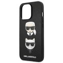 Karl Lagerfeld Saffiano Karl & Choupette Embossed Heads - Etui iPhone 13 Pro Max (czarny)