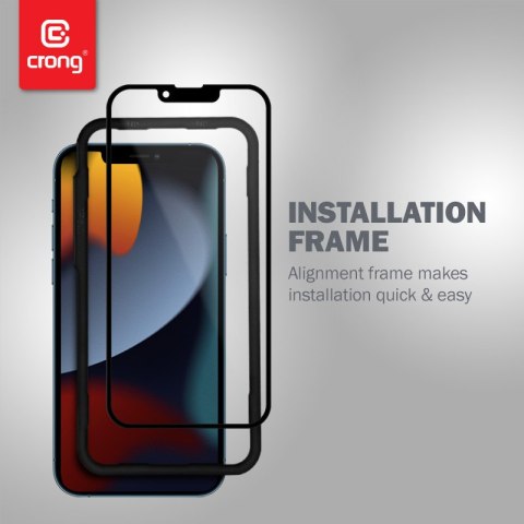 Crong Anti-Bacterial 3D Armour Glass - Szkło hartowane 9H na cały ekran iPhone 13 / iPhone 13 Pro + ramka instalacyjna Crong Anti-Bacterial 3D Armour Glass - Szkło hartowane 9H na cały ekran iPhone 13 / iPhone 13 Pro + ramka instalacyjna