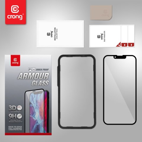 Crong Anti-Bacterial 3D Armour Glass - Szkło hartowane 9H na cały ekran iPhone 13 / iPhone 13 Pro + ramka instalacyjna Crong Anti-Bacterial 3D Armour Glass - Szkło hartowane 9H na cały ekran iPhone 13 / iPhone 13 Pro + ramka instalacyjna