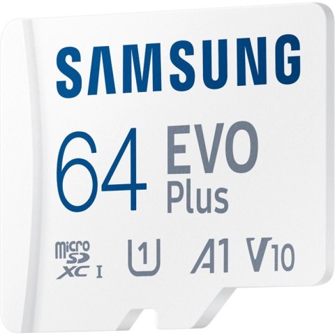 Samsung microSDXC EVO Plus - Karta pamięci 64 GB UHS-I U1 A1 V10 z adapterem Samsung microSDXC EVO Plus - Karta pamięci 64 GB UHS-I U1 A1 V10 z adapterem