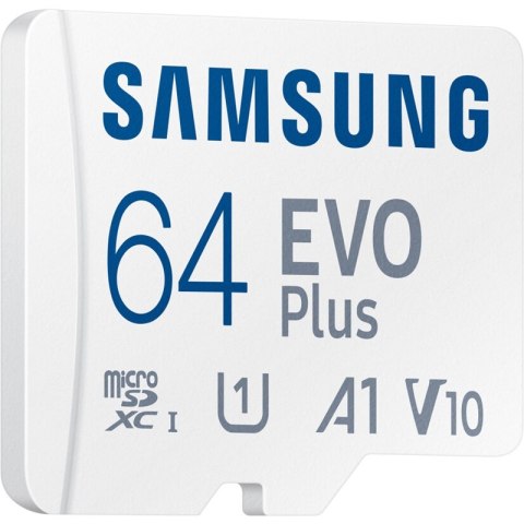Samsung microSDXC EVO Plus - Karta pamięci 64 GB UHS-I U1 A1 V10 z adapterem Samsung microSDXC EVO Plus - Karta pamięci 64 GB UHS-I U1 A1 V10 z adapterem