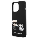 Karl Lagerfeld Liquid Slilicone Karl & Choupette - Etui iPhone 13 Pro (czarny)