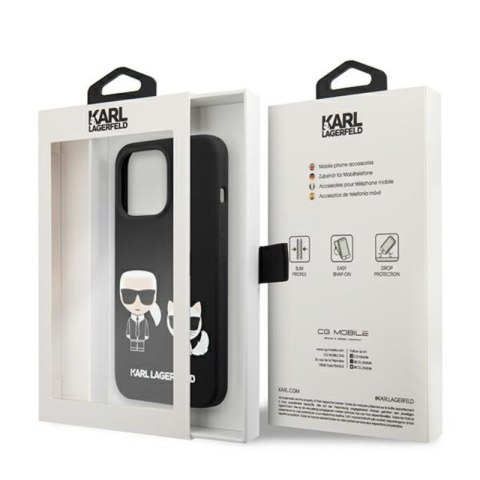 Karl Lagerfeld Liquid Slilicone Karl & Choupette - Etui iPhone 13 Pro (czarny) Karl Lagerfeld Liquid Slilicone Karl & Choupette - Etui iPhone 13 Pro (czarny)