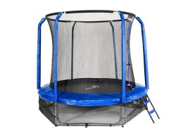 Trampolina Ogrodowa 244 cm / 8 FT Maxy Comfort Niebieska Z Wewnętrzną Siatką