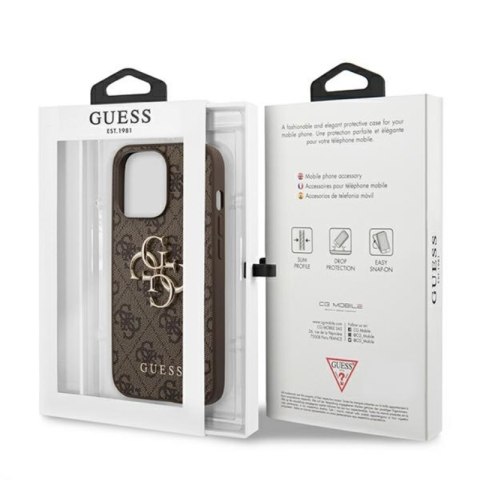 Guess 4G Big Metal Logo - Etui iPhone 13 Pro Max (brązowy) Guess 4G Big Metal Logo - Etui iPhone 13 Pro Max (brązowy)
