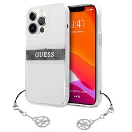 Guess 4G Stripe Grey Charm - Etui iPhone 13 Pro (przezroczysty)