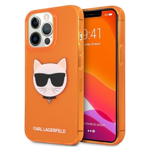 Karl Lagerfeld Choupette Head - Etui iPhone 13 Pro (fluo pomarańczowy)