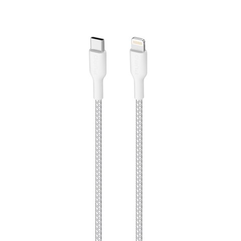 PURO Fabric Ultra Strong - Kabel w oplocie heavy duty USB-C/Lightning MFi 1,2m (biały)