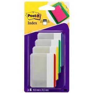 ZAKŁADKI POST-IT 50.8 X 38 MM 686-F1 - PROSTE DO SZUFLAD 4 KOLORY PO 6 SZT