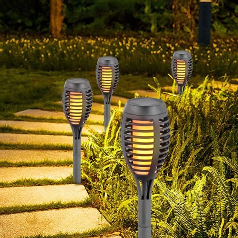 Pochodnia lampa solarna tańczące płomyki 12 led SMD szara Pochodnia lampa solarna tańczące płomyki 12 led SMD szara