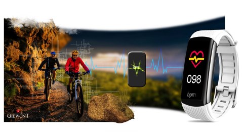 Smartband Giewont Czarny GW200-2 + Pasek Biały Smartband Giewont Czarny GW200-2 + Pasek Biały