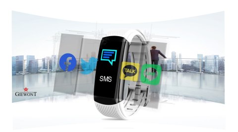 Smartband Giewont Czarny GW200-2 + Pasek Biały Smartband Giewont Czarny GW200-2 + Pasek Biały